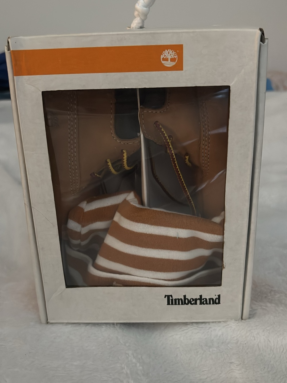 Timberland Kids Brown and White Striped Boot Set